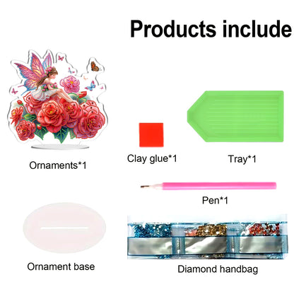 Butterfly DIY 2D Flat Acrylic Diamond Painting Desktop Ornaments Kit 24*22cm