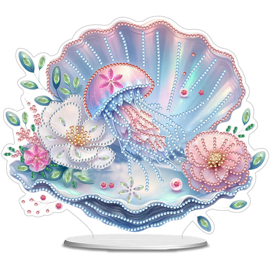 Shells Flower DIY 2D Flat Acrylic Diamond Painting Desktop Ornaments Kit 24*22cm