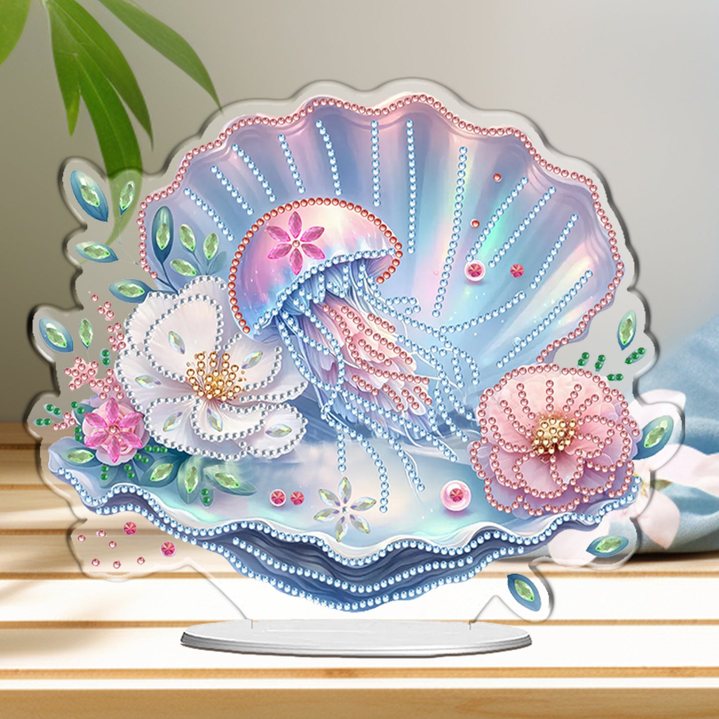 Shells Flower DIY 2D Flat Acrylic Diamond Painting Desktop Ornaments Kit 24*22cm