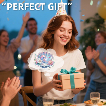 Shells Flower DIY 2D Flat Acrylic Diamond Painting Desktop Ornaments Kit 24*22cm