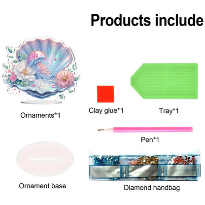 Shells Flower DIY 2D Flat Acrylic Diamond Painting Desktop Ornaments Kit 24*22cm