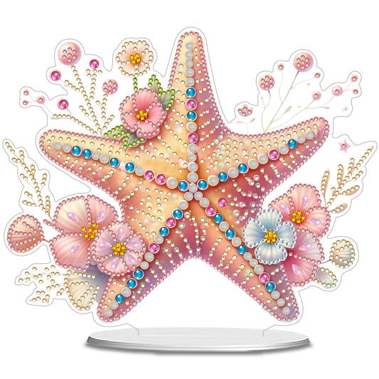 Starfish DIY 2D Flat Acrylic Home Desktop Special Shaped Diamond Art Kit 24*22cm