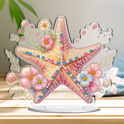 Starfish DIY 2D Flat Acrylic Home Desktop Special Shaped Diamond Art Kit 24*22cm