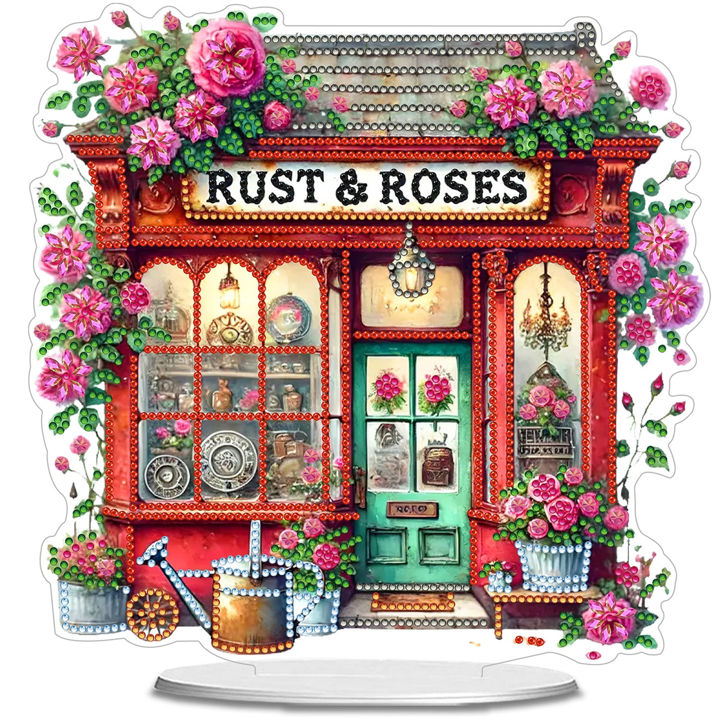 Cottage DIY 2D Flat Acrylic Home Desktop Special Shaped Diamond Art Kits 24*22cm