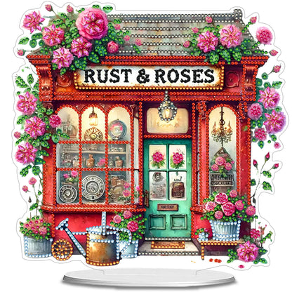 Cottage DIY 2D Flat Acrylic Home Desktop Special Shaped Diamond Art Kits 24*22cm
