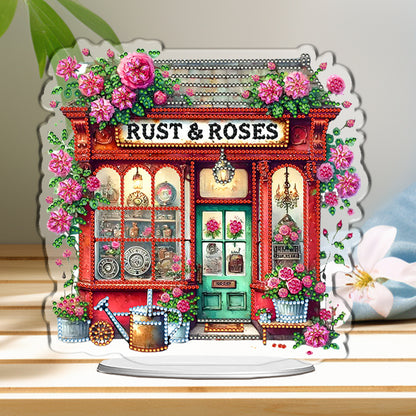 Cottage DIY 2D Flat Acrylic Home Desktop Special Shaped Diamond Art Kits 24*22cm