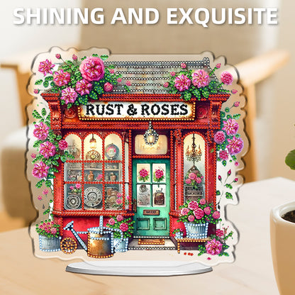 Cottage DIY 2D Flat Acrylic Home Desktop Special Shaped Diamond Art Kits 24*22cm