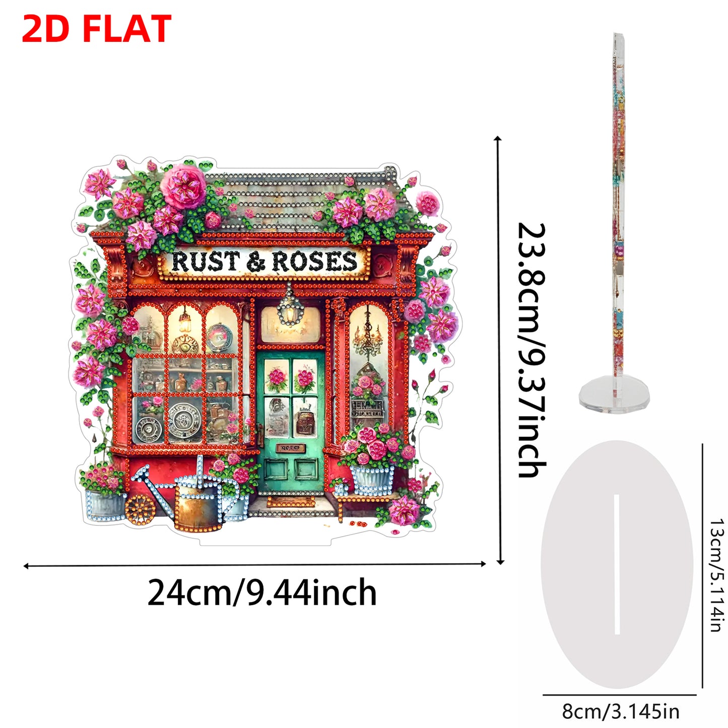 Cottage DIY 2D Flat Acrylic Home Desktop Special Shaped Diamond Art Kits 24*22cm