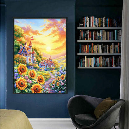 Sunflower Landscape - 11CT Stamped Cross Stitch 50*70CM (Mona Lisa Brand)