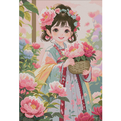 Ancient Style Girl - 11CT Stamped Cross Stitch 50*70CM (Mona Lisa Brand)