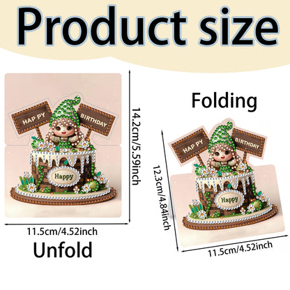 6 Packs Birthday Cake DIY Diamond Painting Greeting Card Kit for Adults Gifts