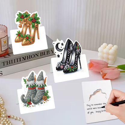 6 Packs High Heels DIY Diamond Painting Greeting Card Kit for Adults Gifts