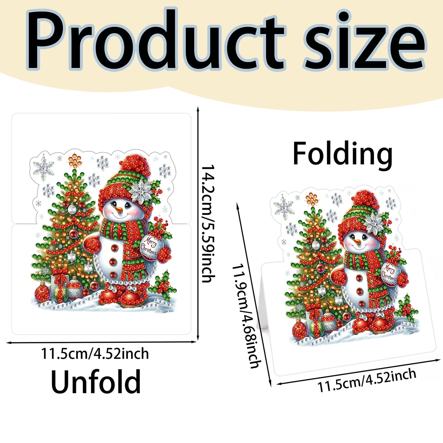6 Packs Snowman DIY Diamond Painting Greeting Card Kit for Adults Holiday Gifts