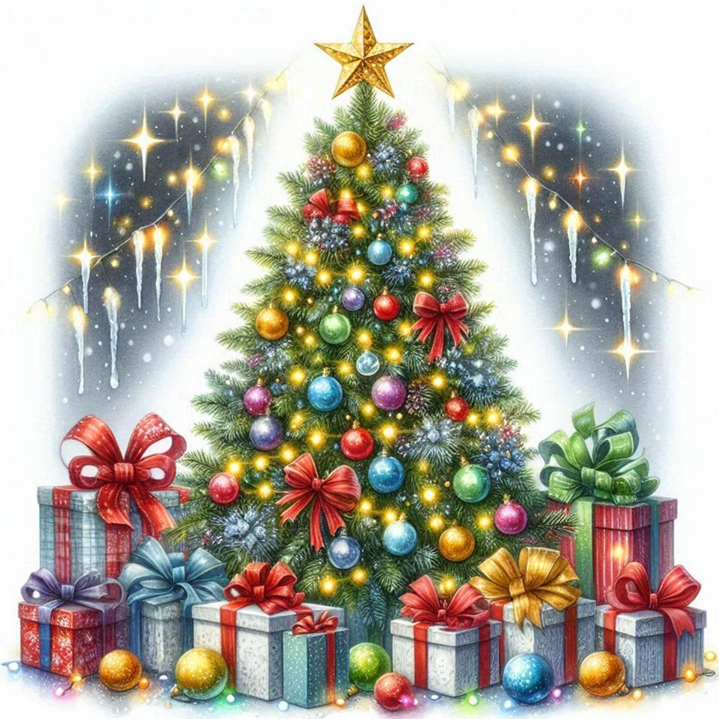 Christmas Tree - Full Round Drill Diamond Painting 40*40CM