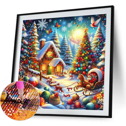 Christmas Cottage - Full Round Drill Diamond Painting 40*40CM