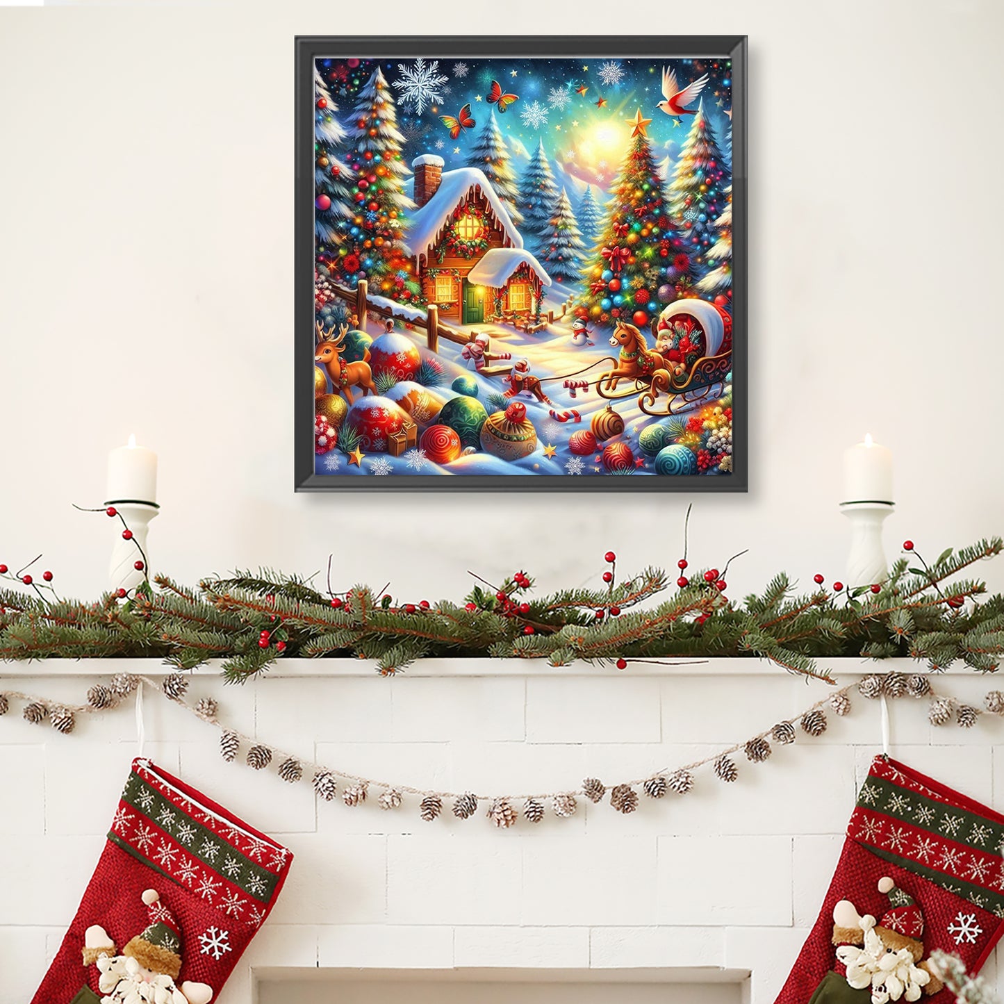 Christmas Cottage - Full Round Drill Diamond Painting 40*40CM
