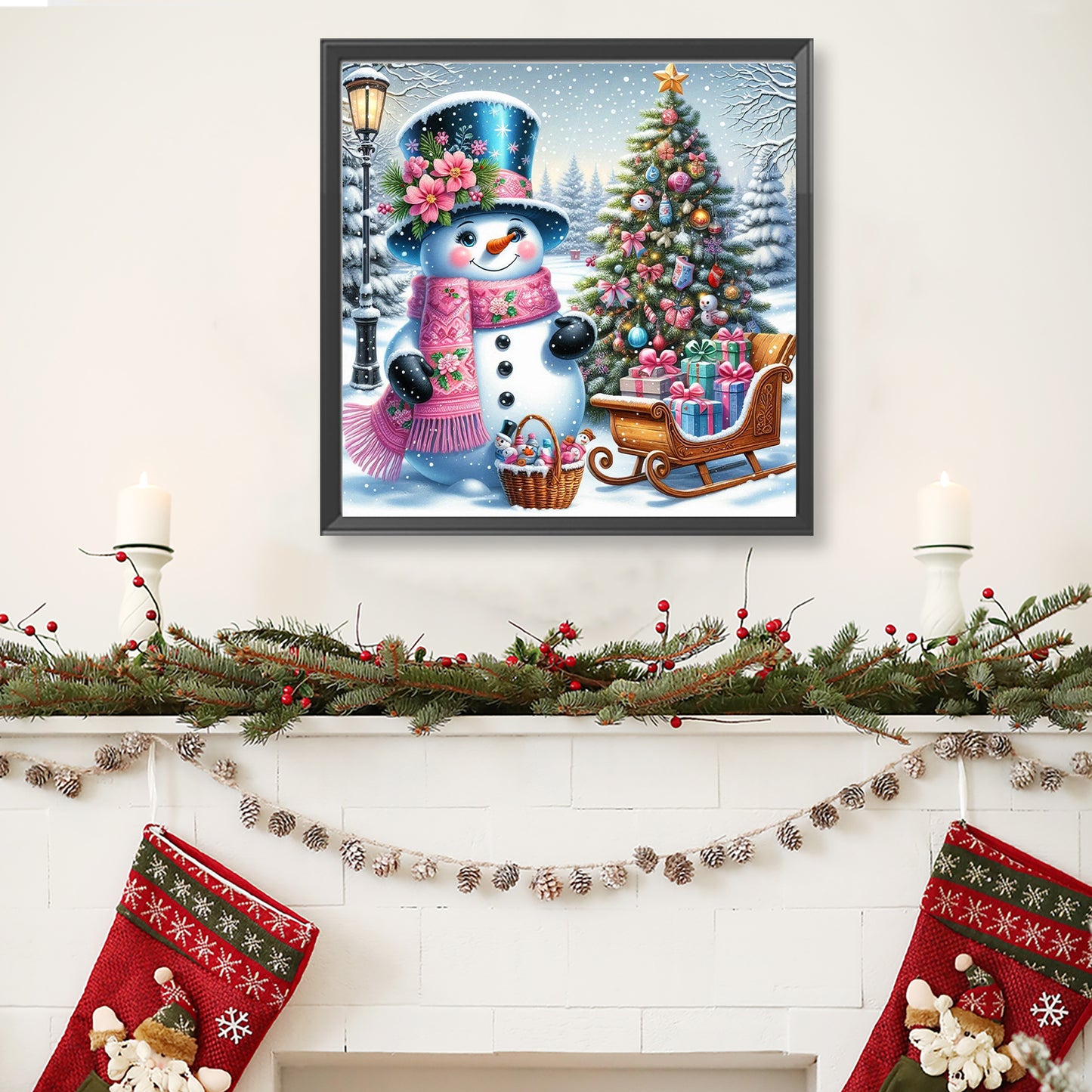 Christmas Snowman - Full Round Drill Diamond Painting 40*40CM