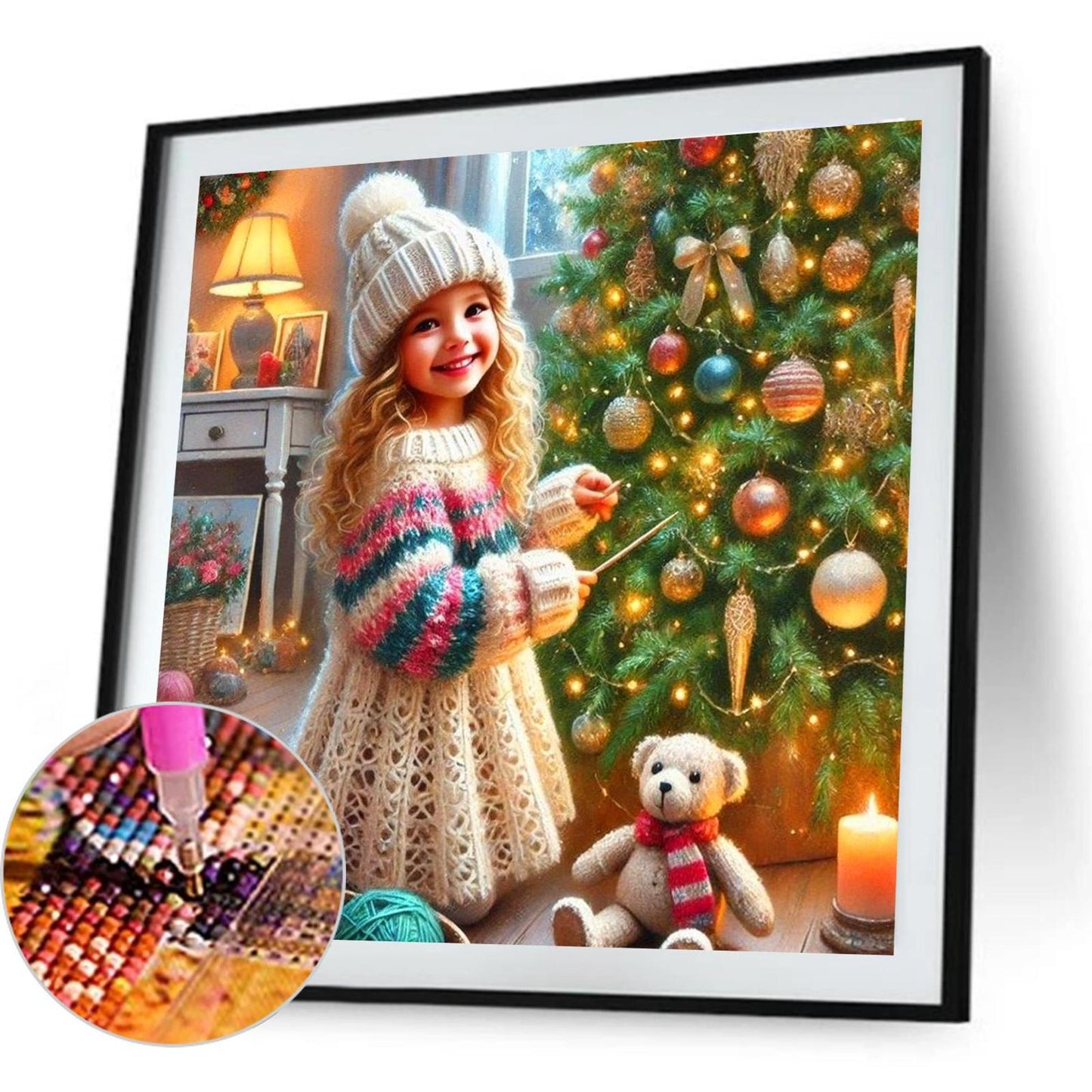 Christmas Little Girl - Full Round Drill Diamond Painting 40*40CM
