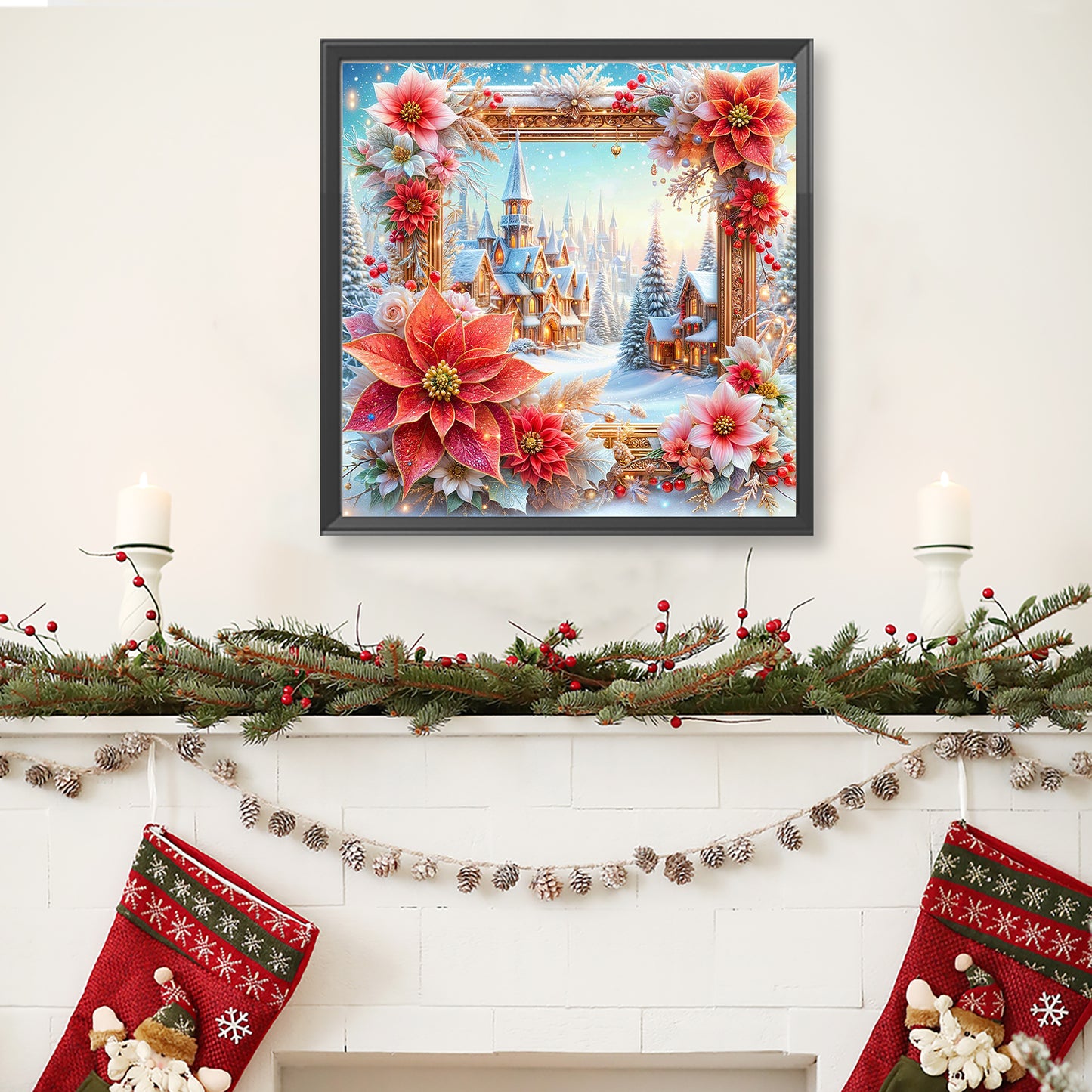 Christmas Snow Scene - Full Round Drill Diamond Painting 40*40CM