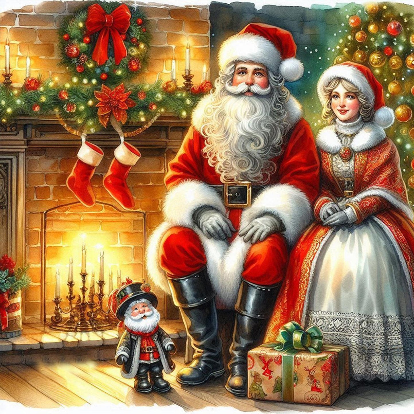 Santa Claus - Full Round Drill Diamond Painting 40*40CM