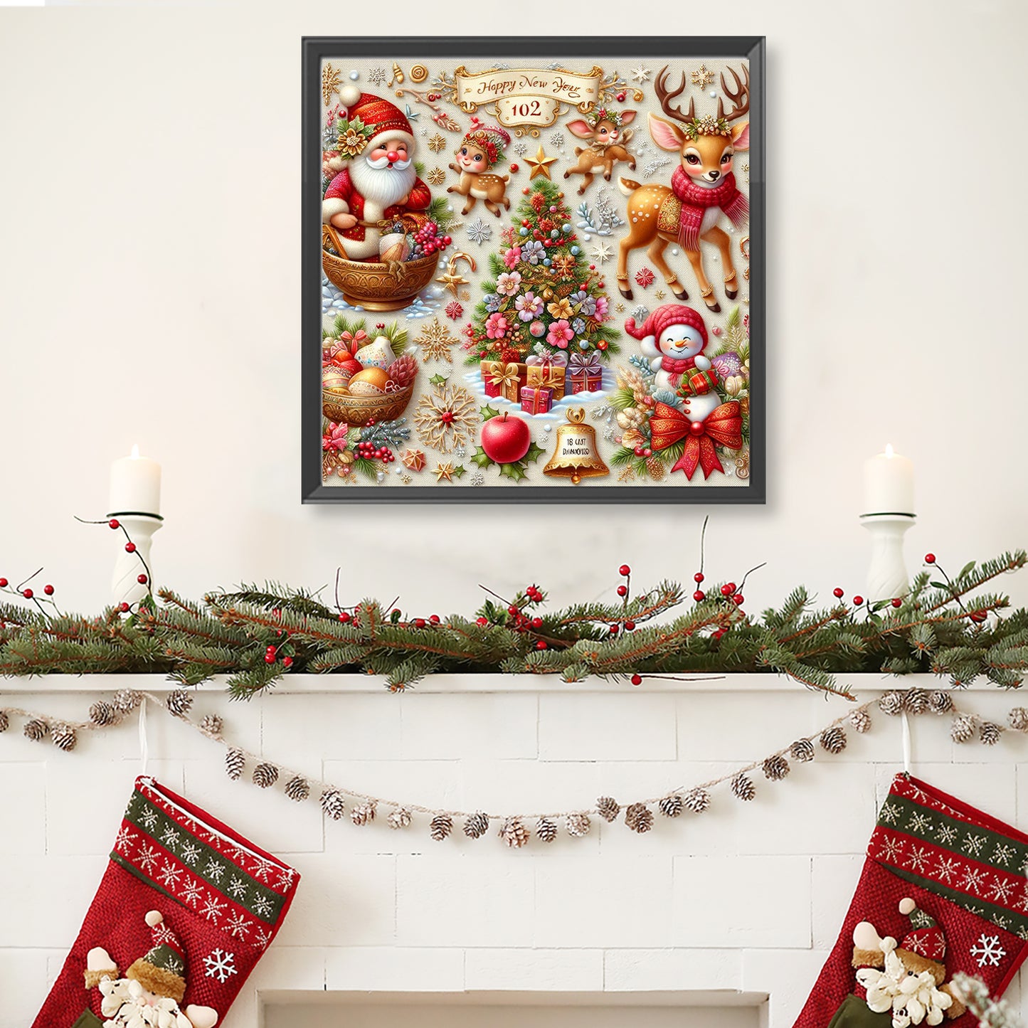 Christmas Atmosphere - Full Round Drill Diamond Painting 40*40CM