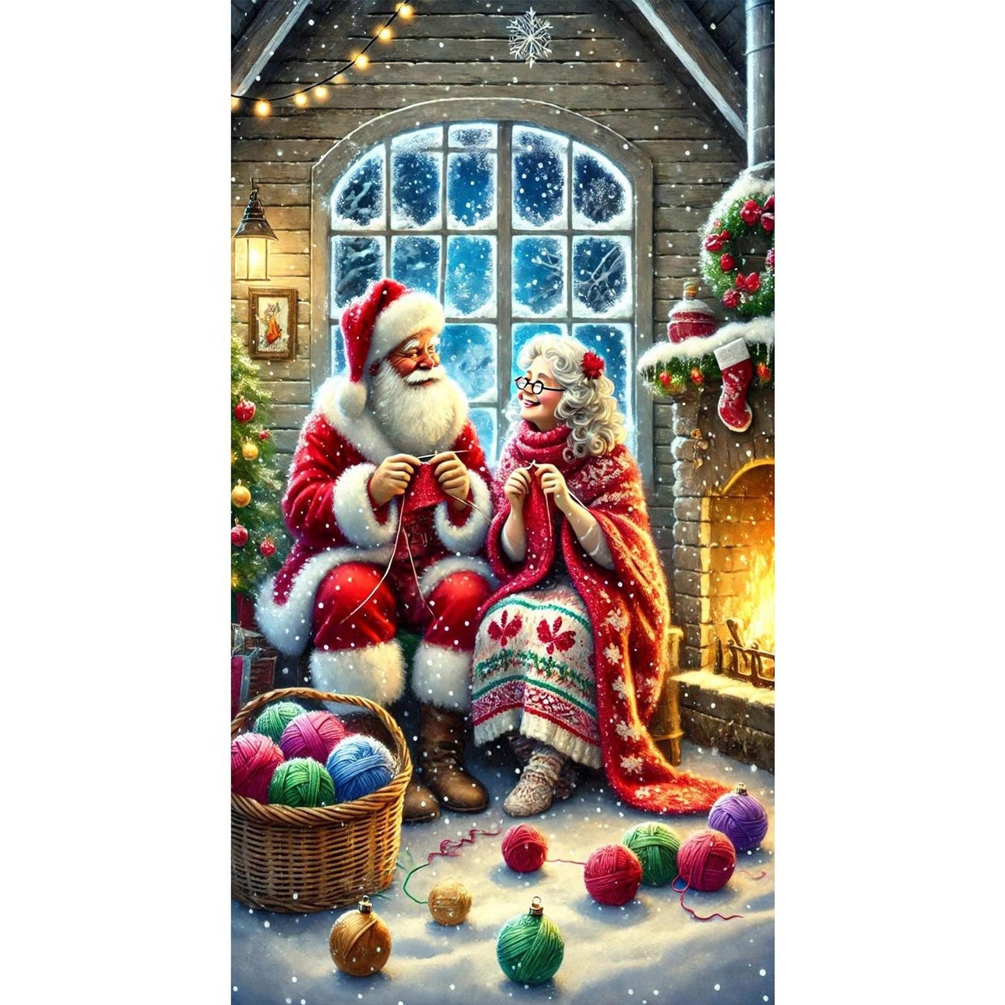 Christmas Couple - Full Round Drill Diamond Painting 40*70CM