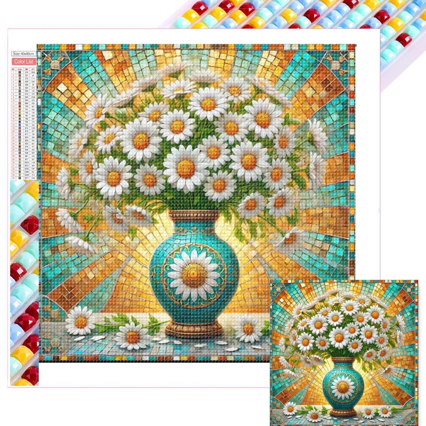 Daisy - Full Square Drill Diamond Painting 40*40CM