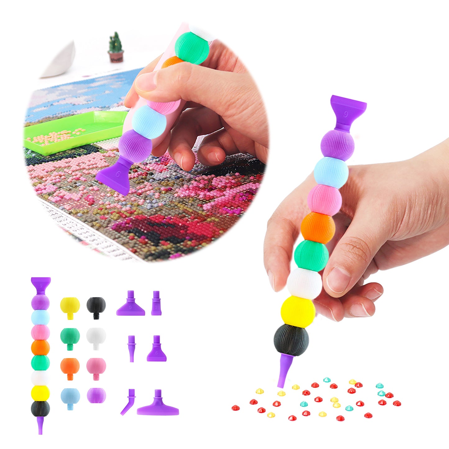 5D Diamond Painting Pen Kit Diamond Art Pen for DIY Diamond Art (8 Colors)