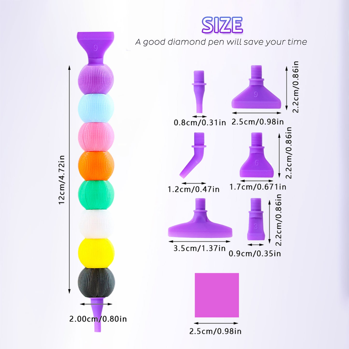 5D Diamond Painting Pen Kit Diamond Art Pen for DIY Diamond Art (8 Colors)