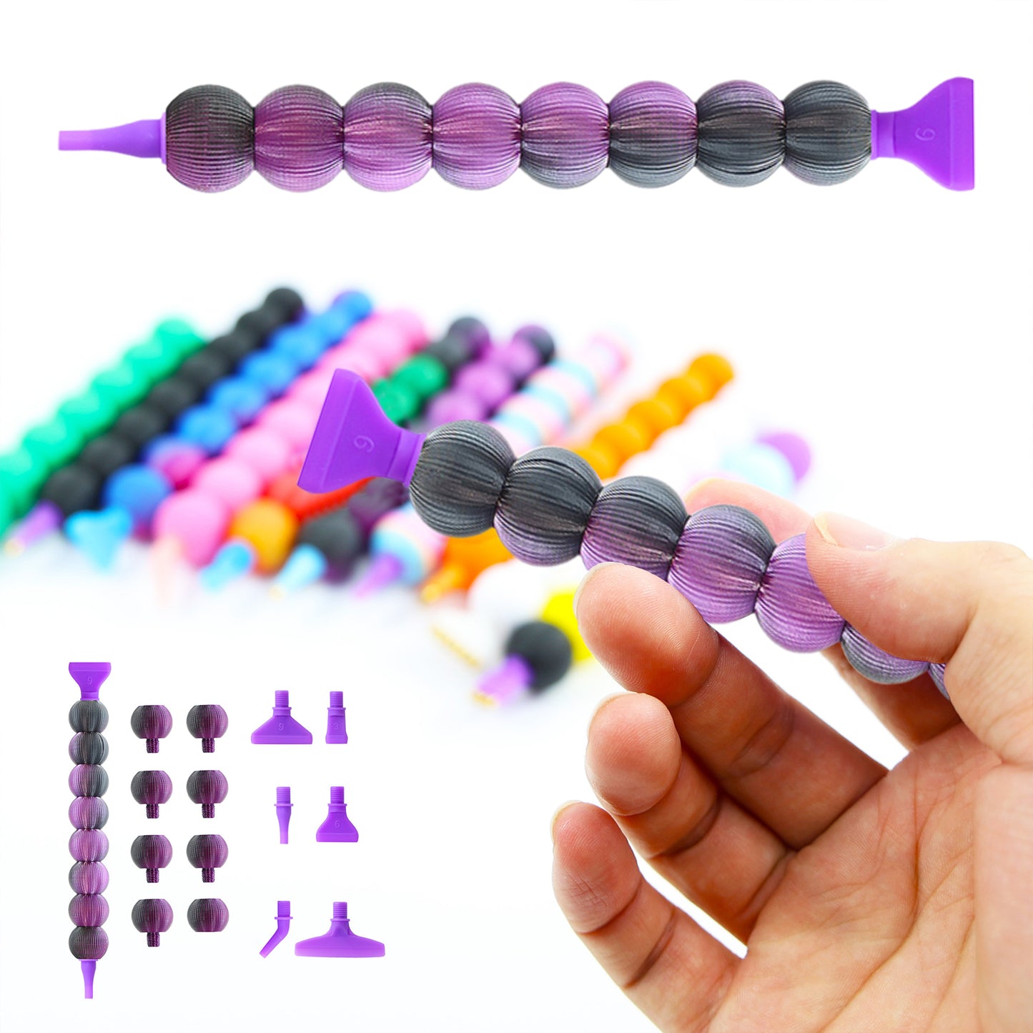 5D Diamond Painting Pen Kit Diamond Art Pen for DIY Diamond Art (Black Purple)