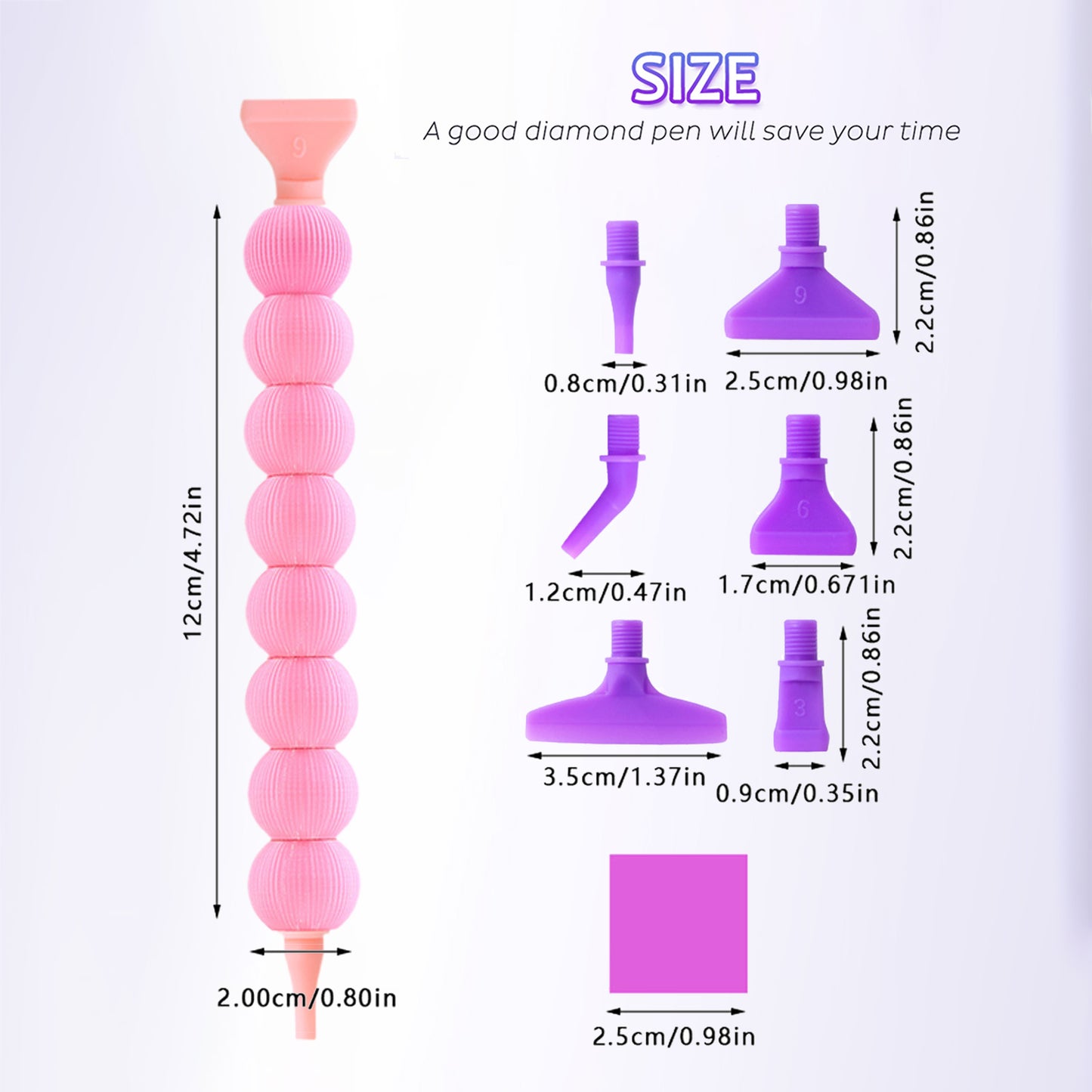 5D Diamond Painting Pen Kit Diamond Art Pen for DIY Diamond Art Tools (Pink)