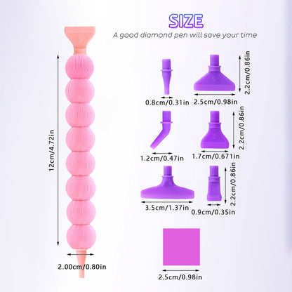 5D Diamond Painting Pen Kit Diamond Art Pen for DIY Diamond Art Tools (Pink)