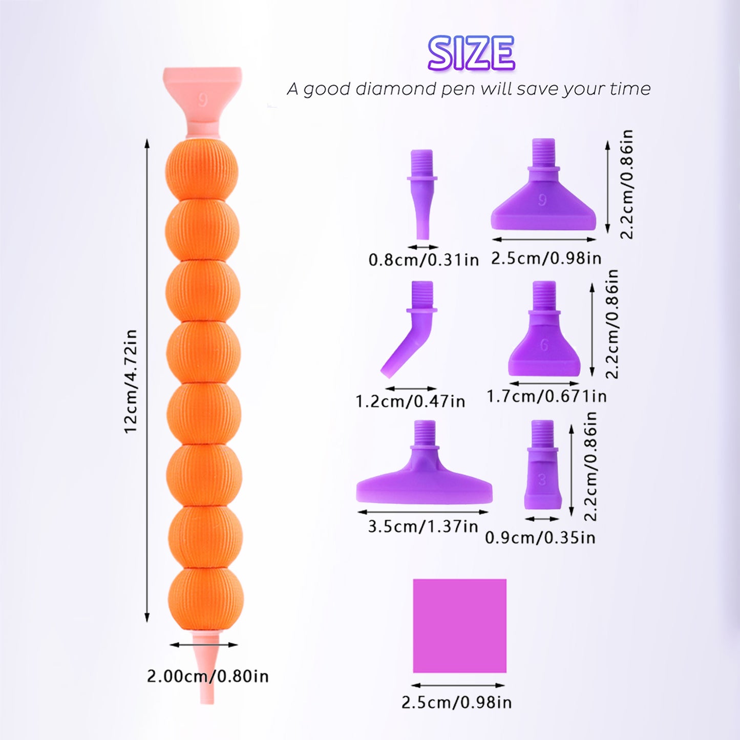 5D Diamond Painting Pen Kit Diamond Art Pen for DIY Diamond Art Tools (Orange)