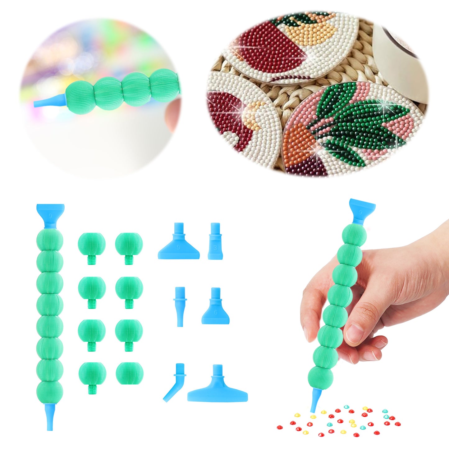 5D Diamond Painting Pen Kit Diamond Art Pen for DIY Diamond Art Tools (Green)