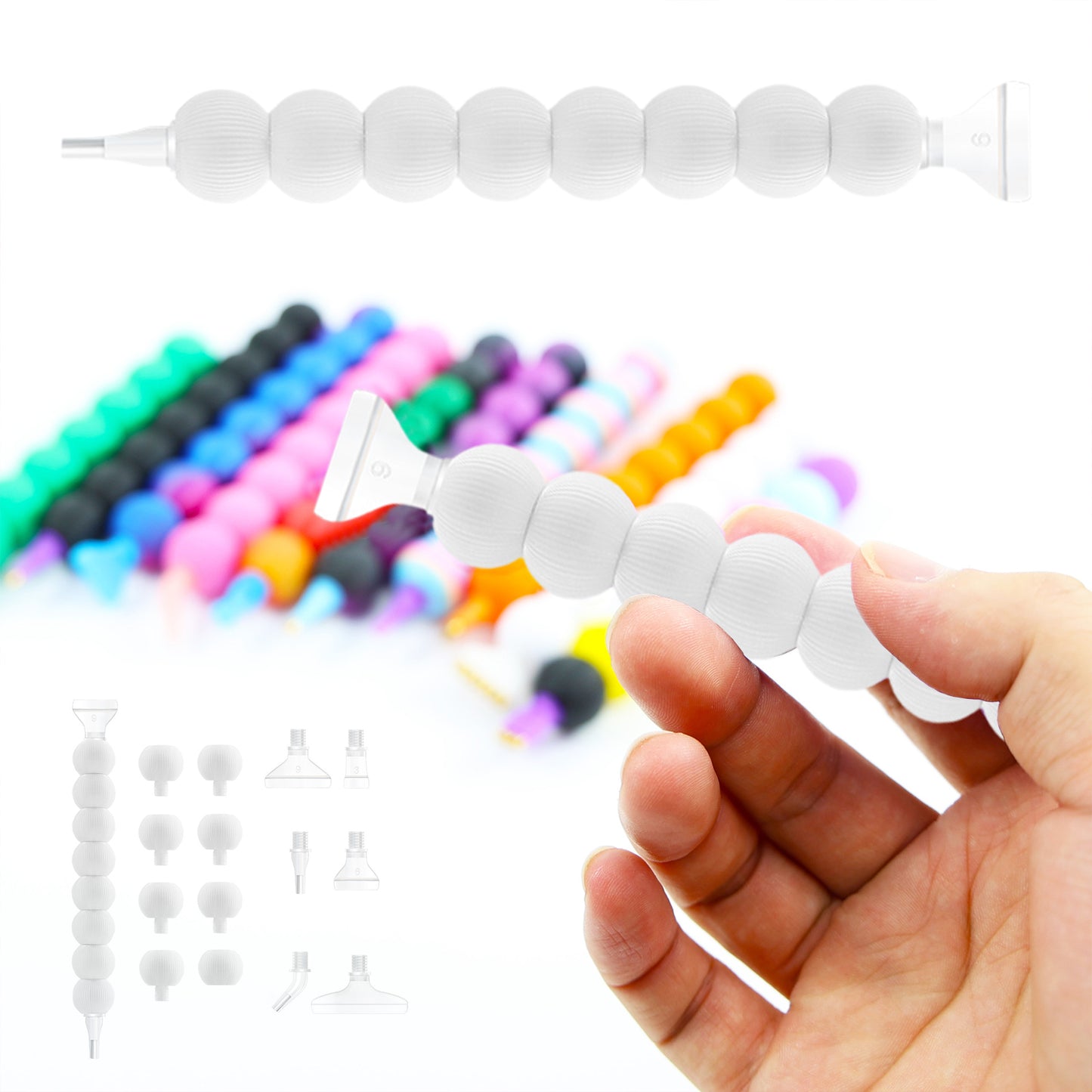 5D Diamond Painting Pen Kit Diamond Art Pen for DIY Diamond Art Tools (White)