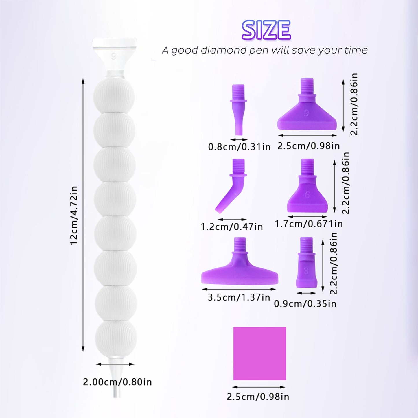 5D Diamond Painting Pen Kit Diamond Art Pen for DIY Diamond Art Tools (White)