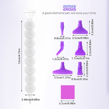 5D Diamond Painting Pen Kit Diamond Art Pen for DIY Diamond Art Tools (White)