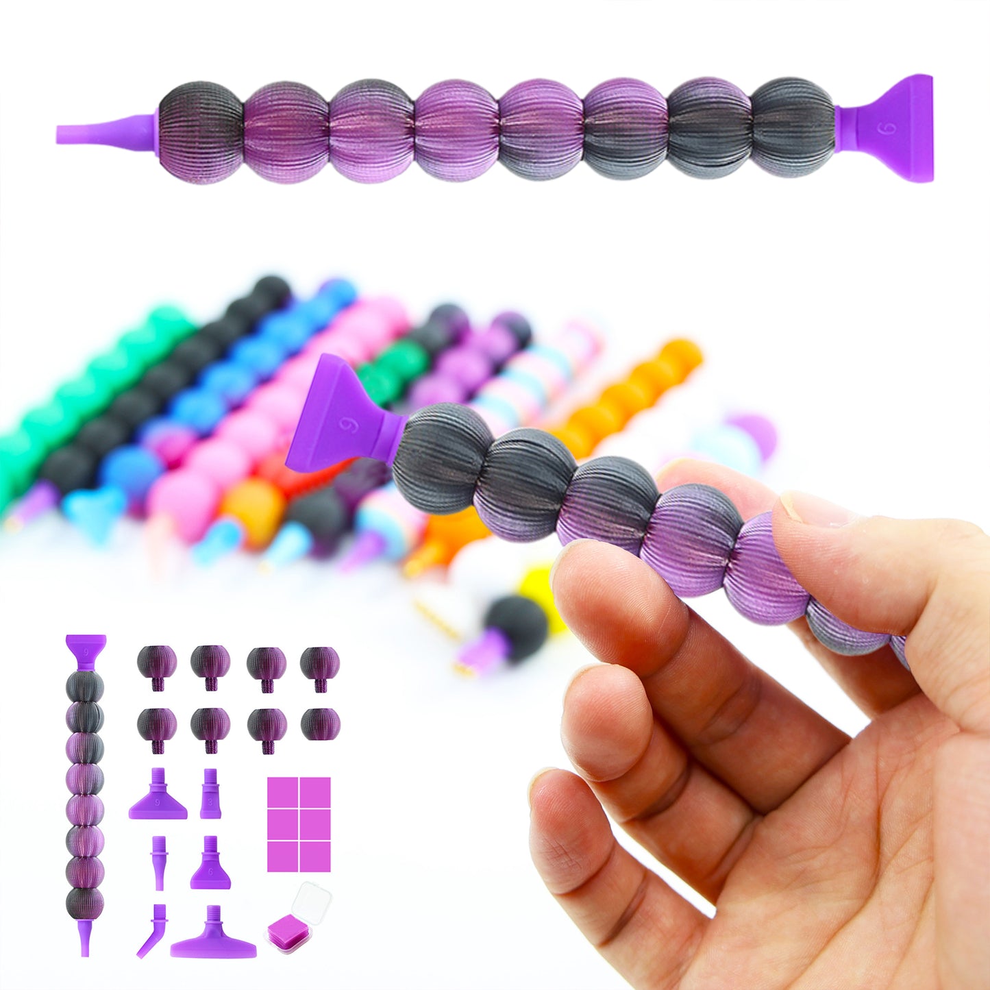 Diamond Painting Pen Diamond Art Pen 5D Diamond Painting Tools (Black Purple)