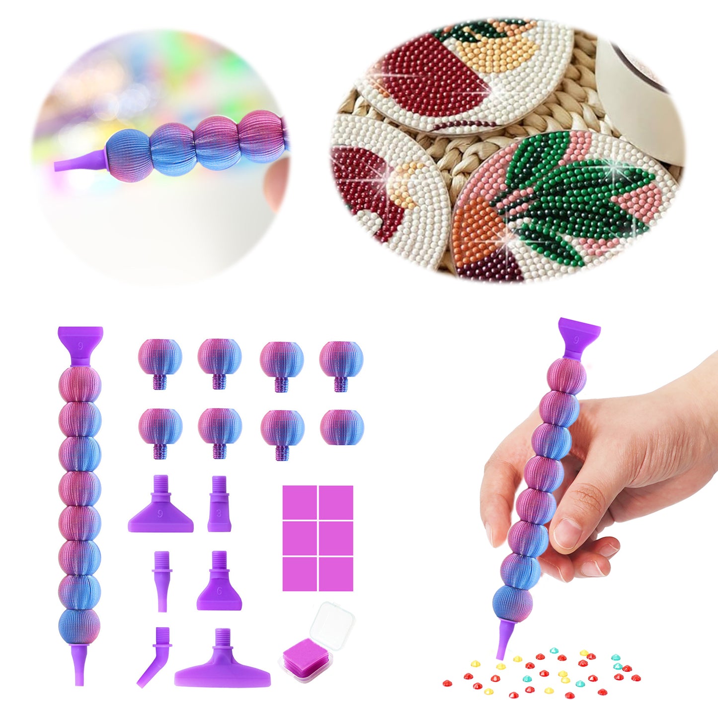 Diamond Painting Pen Diamond Art Pen 5D Diamond Painting Tools (Blue Purple)