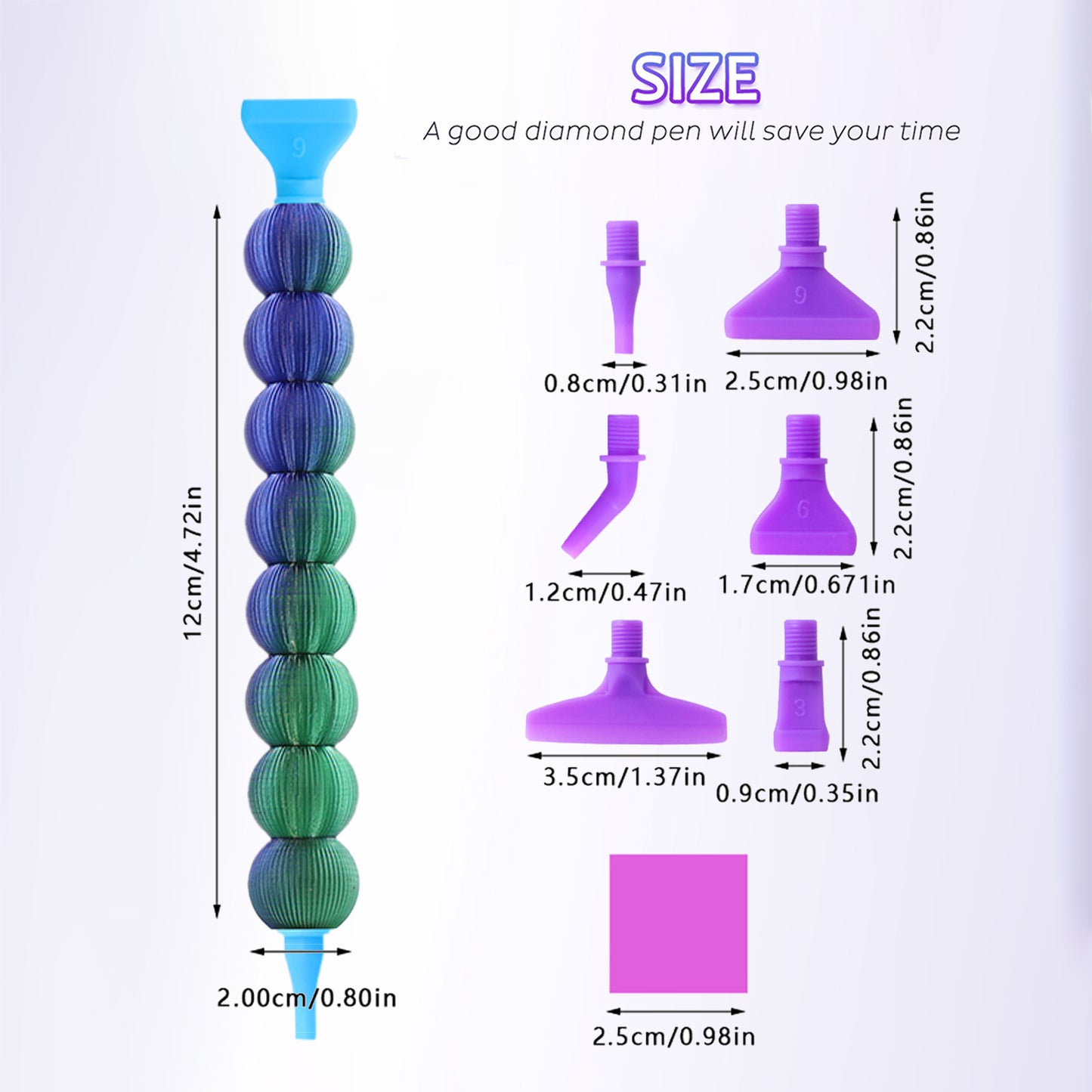 Diamond Painting Pen Diamond Art Pen 5D Diamond Painting Tools (Blue Green)