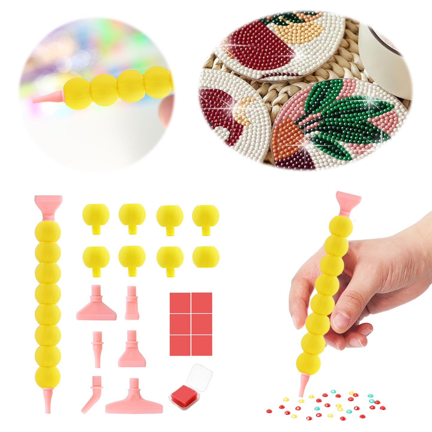 Diamond Painting Pen Diamond Art Pen 5D DIY Diamond Painting Tools (Yellow)