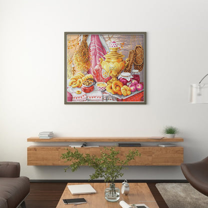 Russian Afternoon Tea - 14CT Stamped Cross Stitch 53*46CM (Joy Sunday)