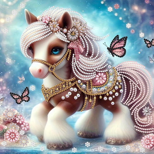 Cute Pony - Special Shaped Drill Diamond Painting 30*30CM