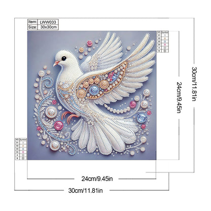 Glamour Pigeon - Special Shaped Drill Diamond Painting 30*30CM