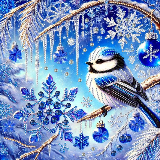 Snowy Bluebird - Special Shaped Drill Diamond Painting 30*30CM
