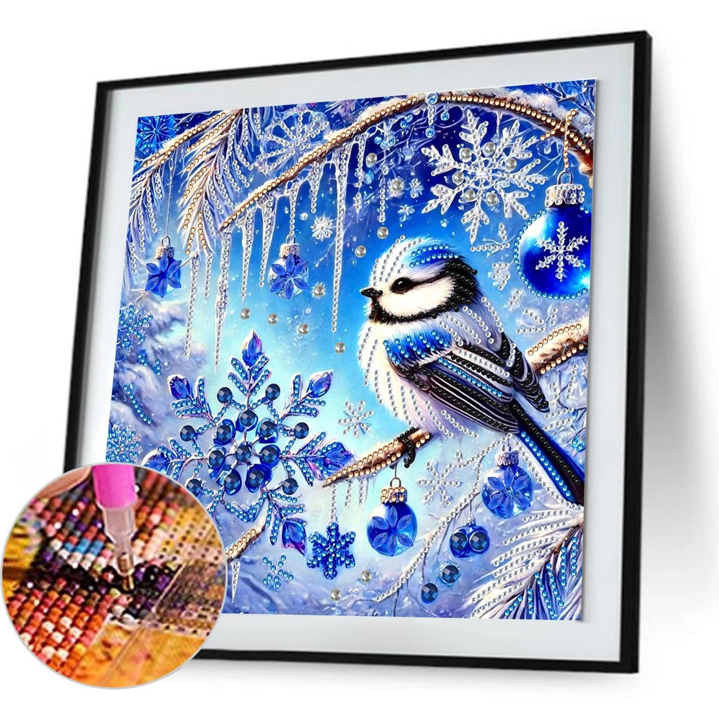 Snowy Bluebird - Special Shaped Drill Diamond Painting 30*30CM