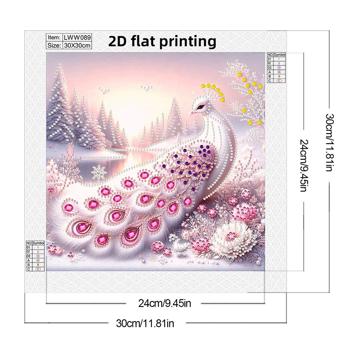 Snowy Peacock - Special Shaped Drill Diamond Painting 30*30CM
