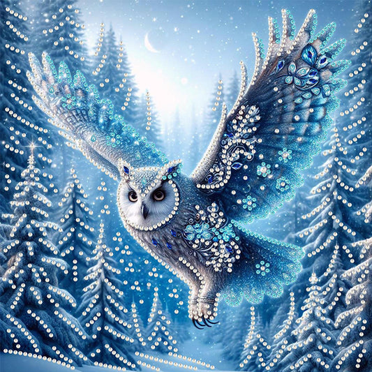 Snowy Owl - Special Shaped Drill Diamond Painting 30*30CM