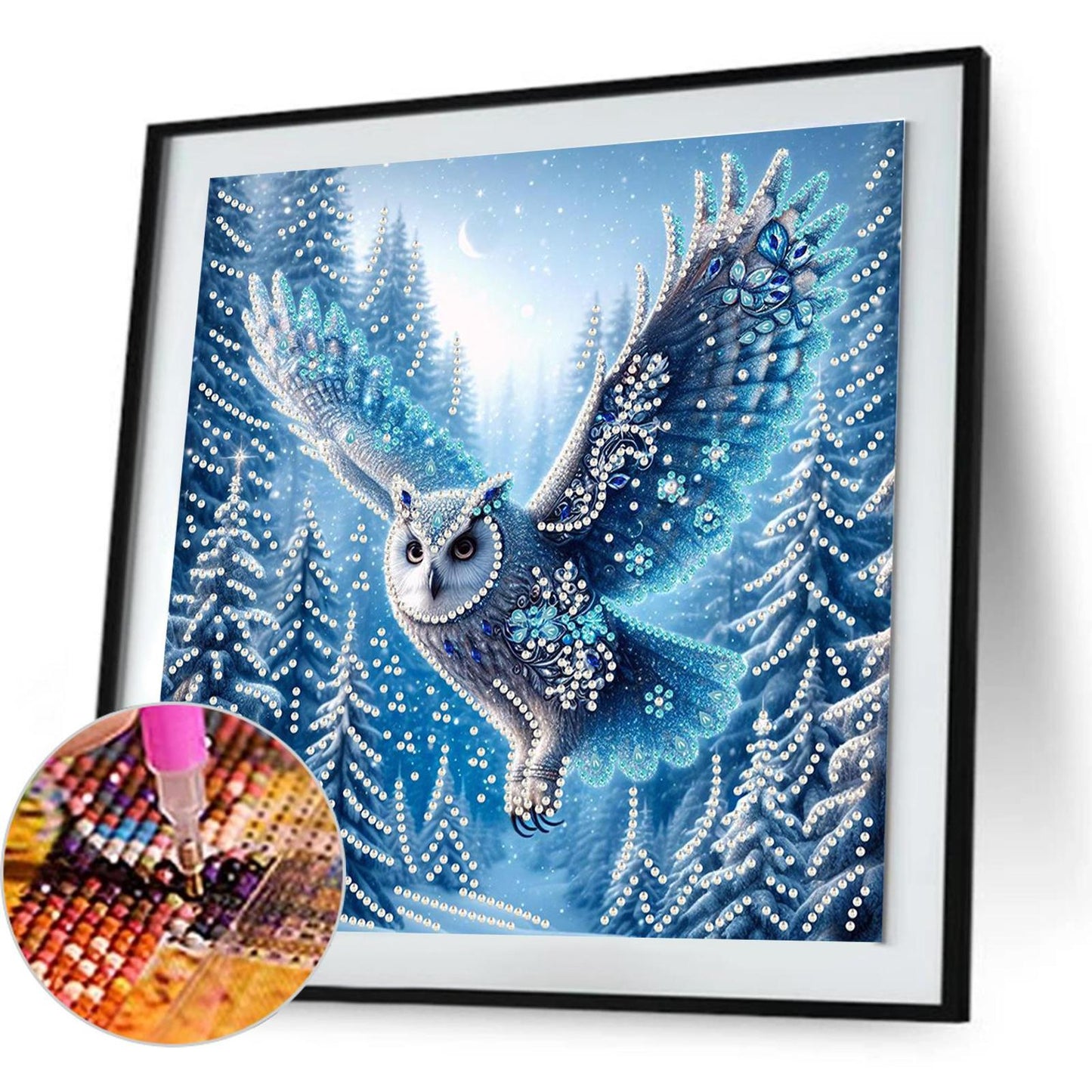 Snowy Owl - Special Shaped Drill Diamond Painting 30*30CM