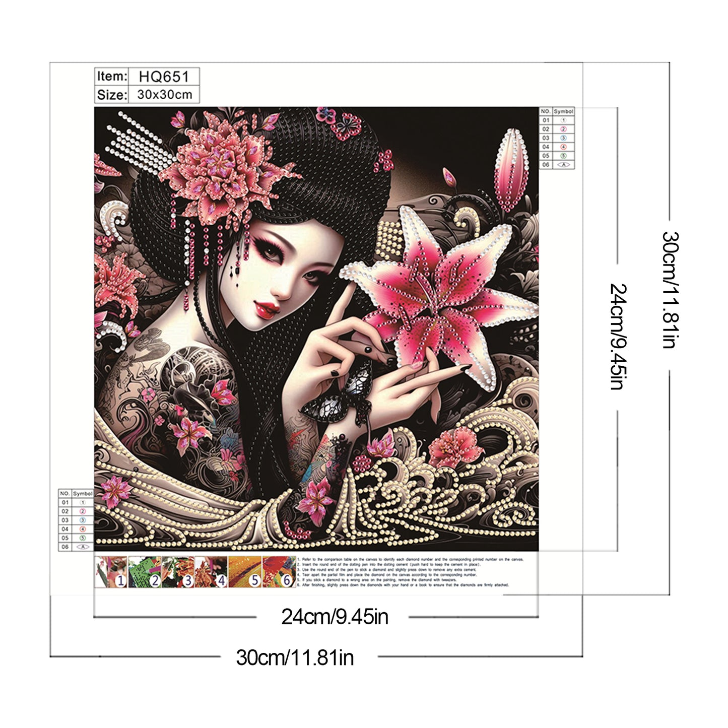 Enchanting Geisha Woman - Special Shaped Drill Diamond Painting 30*30CM